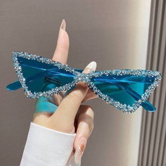 Triangle Crystal Sunglasses Sunglasses For Irregular Hi main image 5